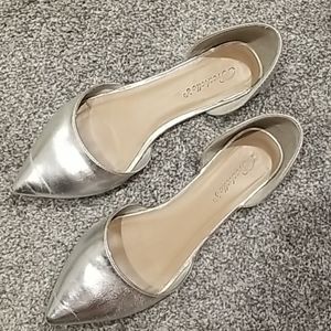 Breckelle's Dolley Pointed Toe Flats 7 Silver